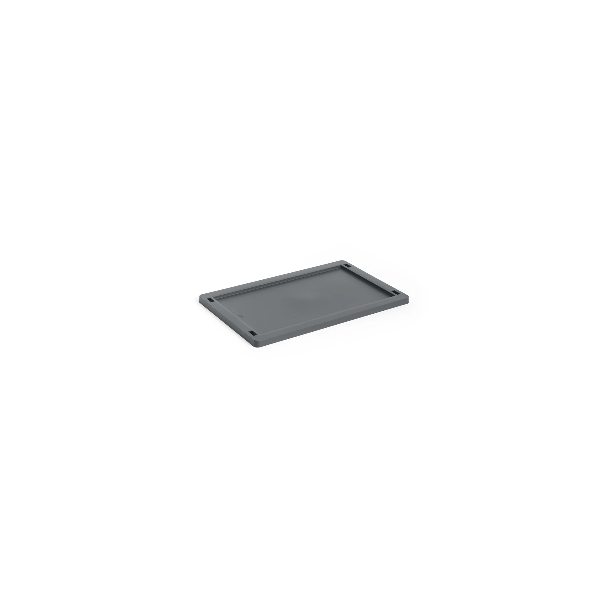 HAY Small Colour Crate Lid | 100% Recycled Plastic in Charcoal | Lifestory