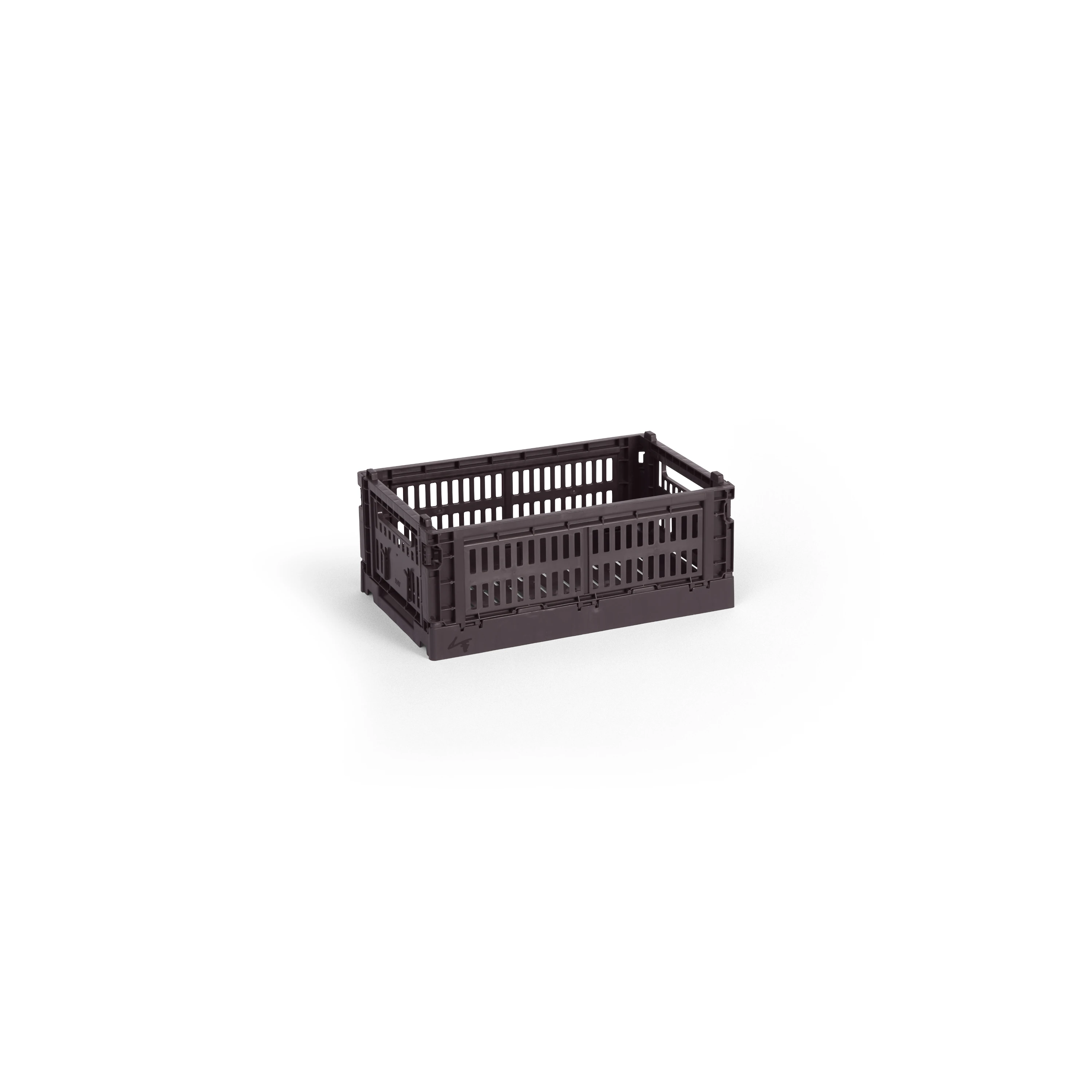 HAY bordeaux small colour crate with slatted sides, shown on a clean white background.
