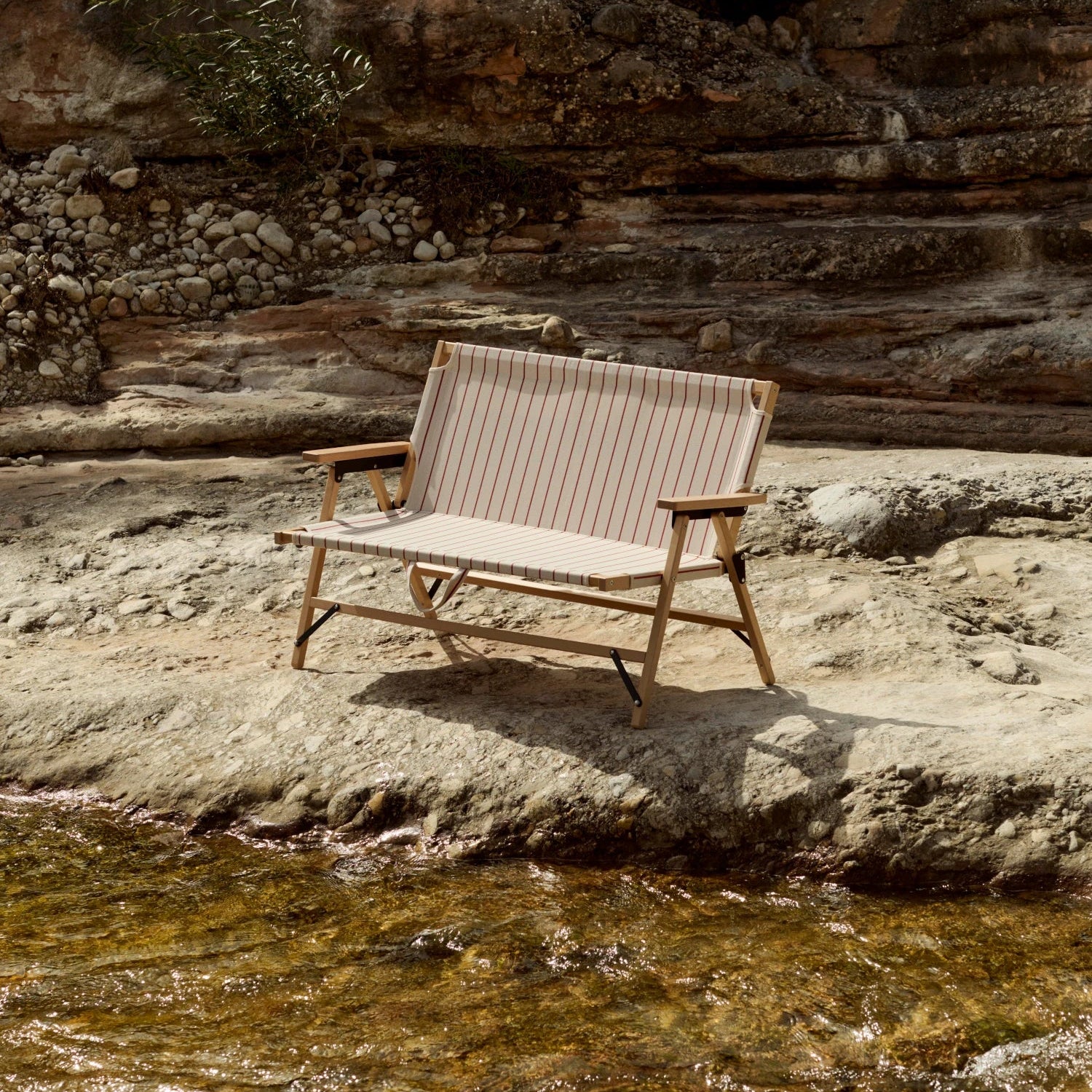 HAY Outdoor Market Folding Sofa in Beech & Recycled Poly - Lifestory