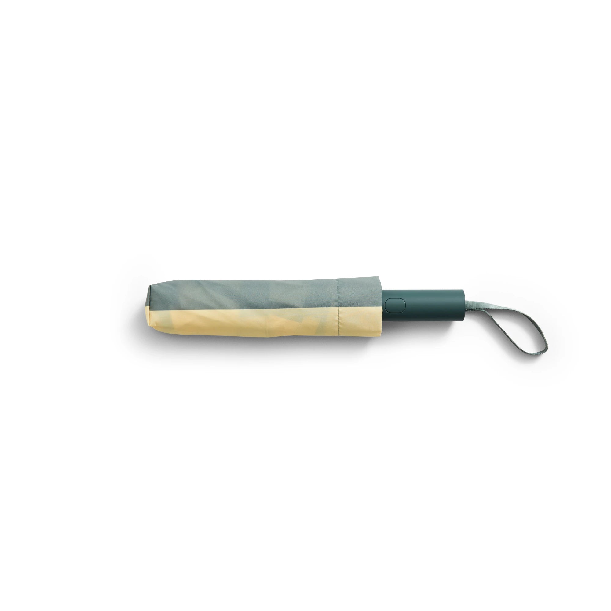HAY regn umbrella in soft yellow displayed closed  on a white background