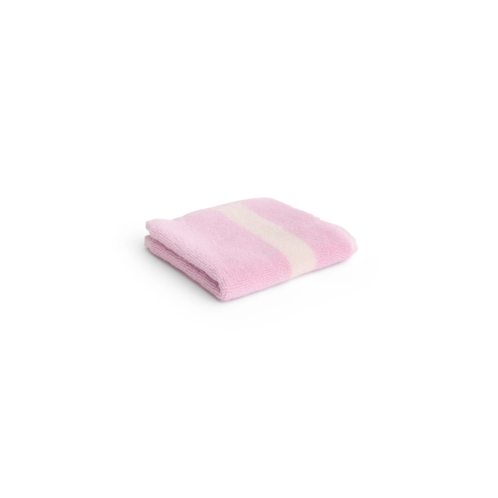 HAY cool pink stripe wash cloth folded on a white background