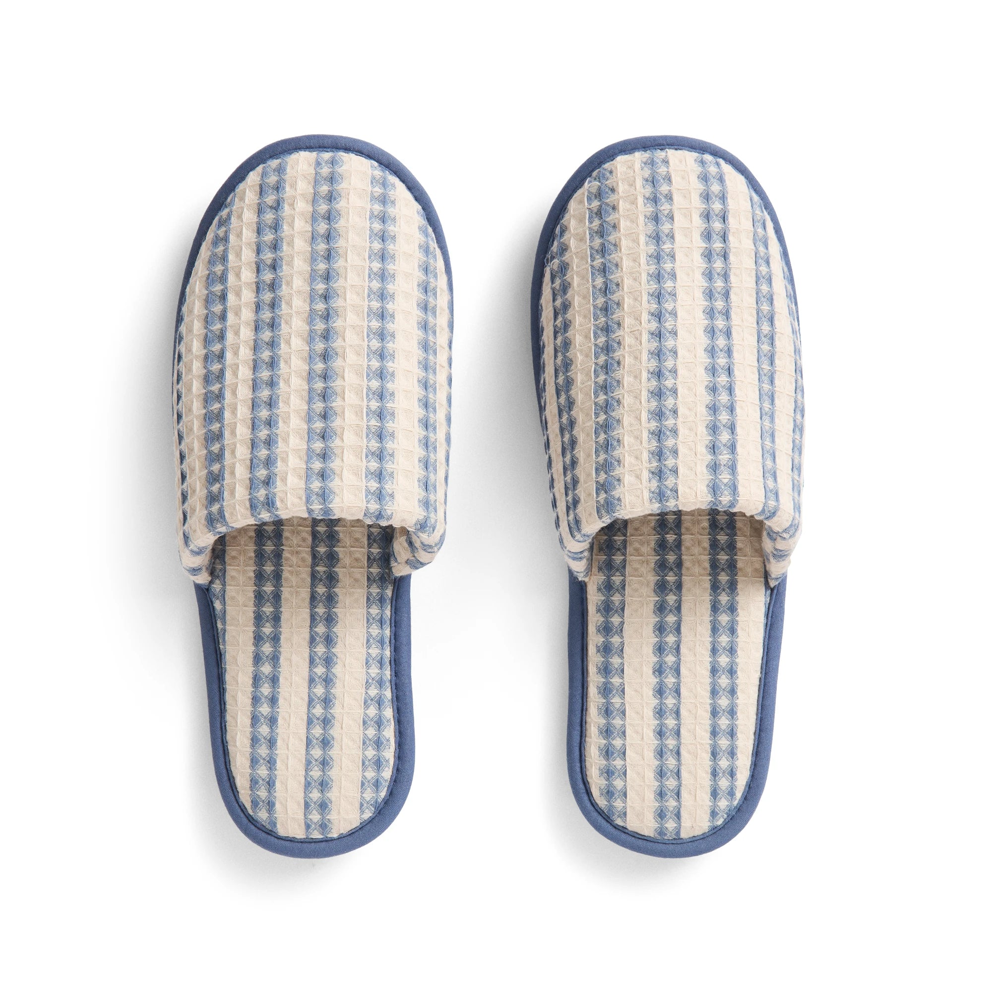 Hay Cotton Waffle Slippers Stripe in dusty blue