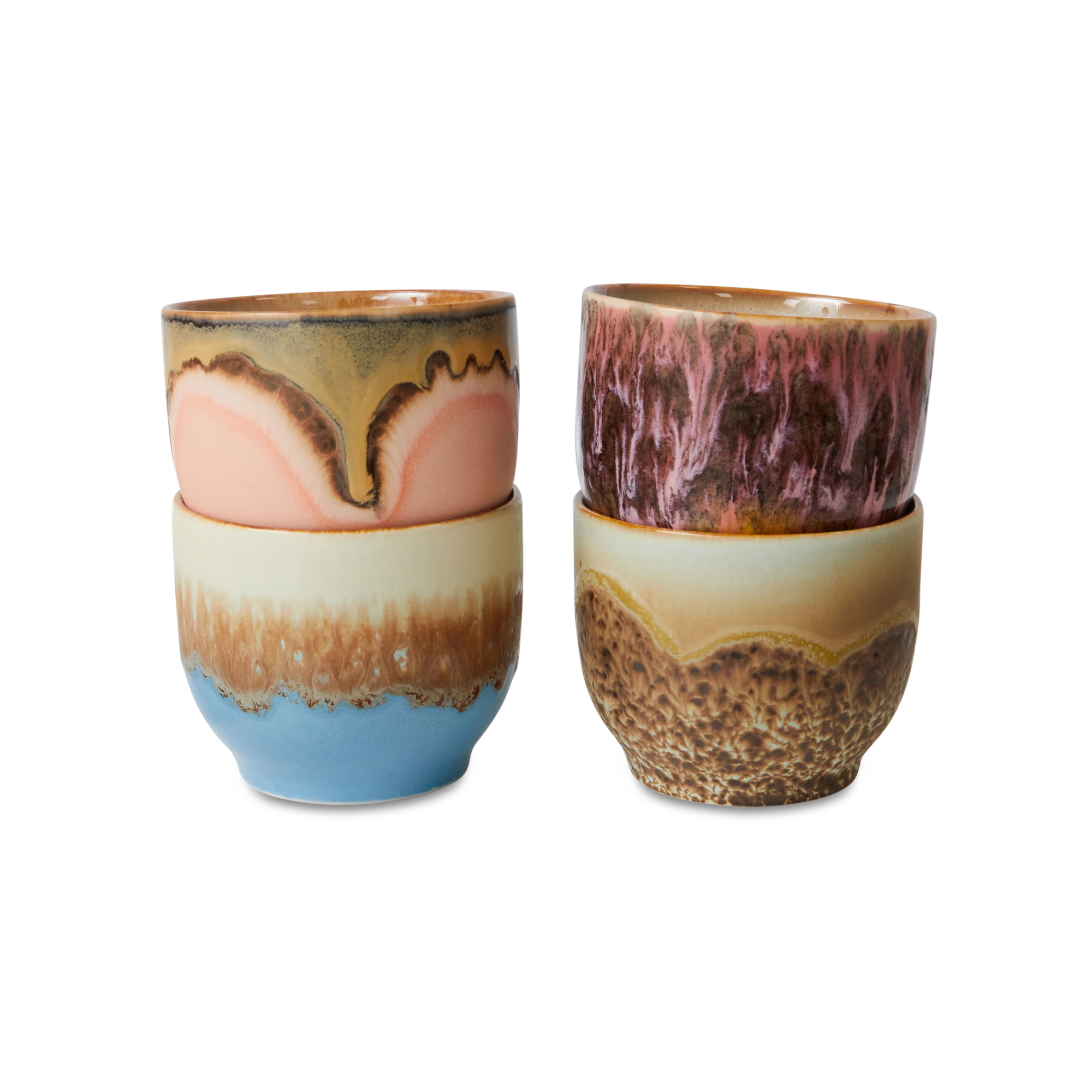 HKLIVING Set of 4 Café Cups in 'Lagoon' - Lifestory