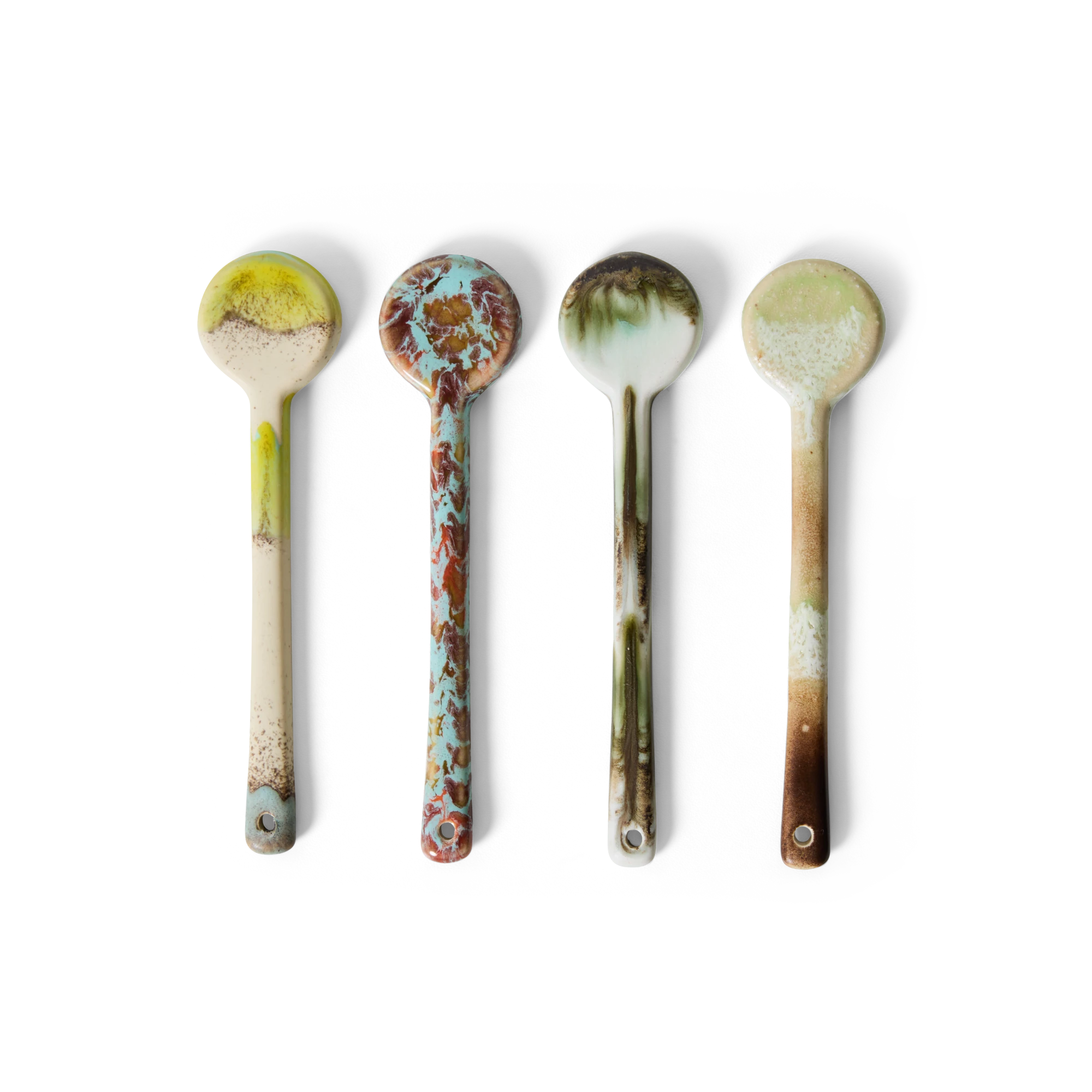 HKLIVING Set of 4 Ceramic Spoons in Various Colourways - Lifestory