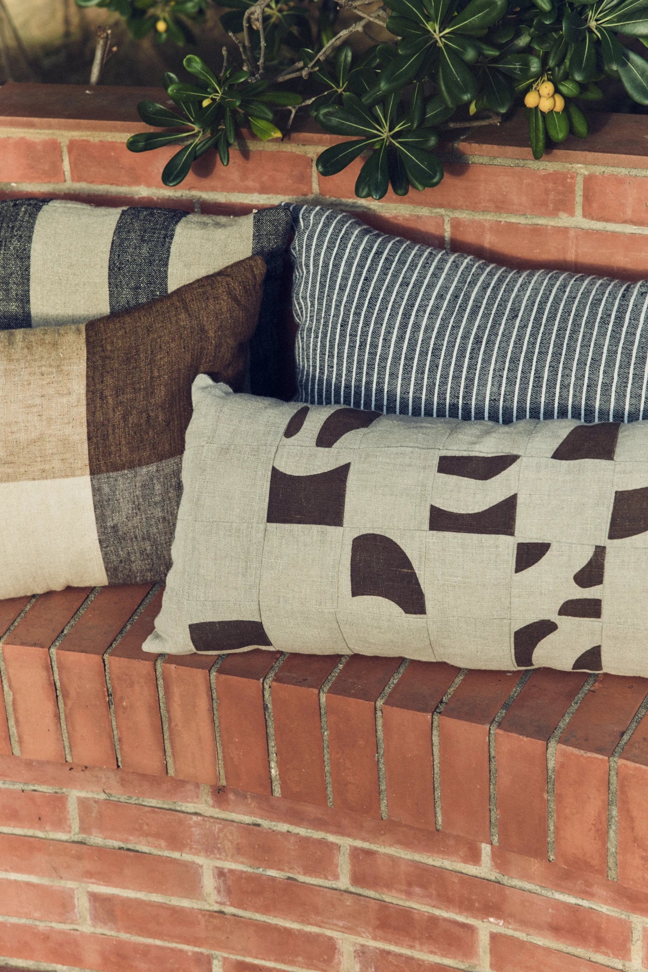 HKLIVING Rectangular Natural Patched Cushion (70 x 30cm)