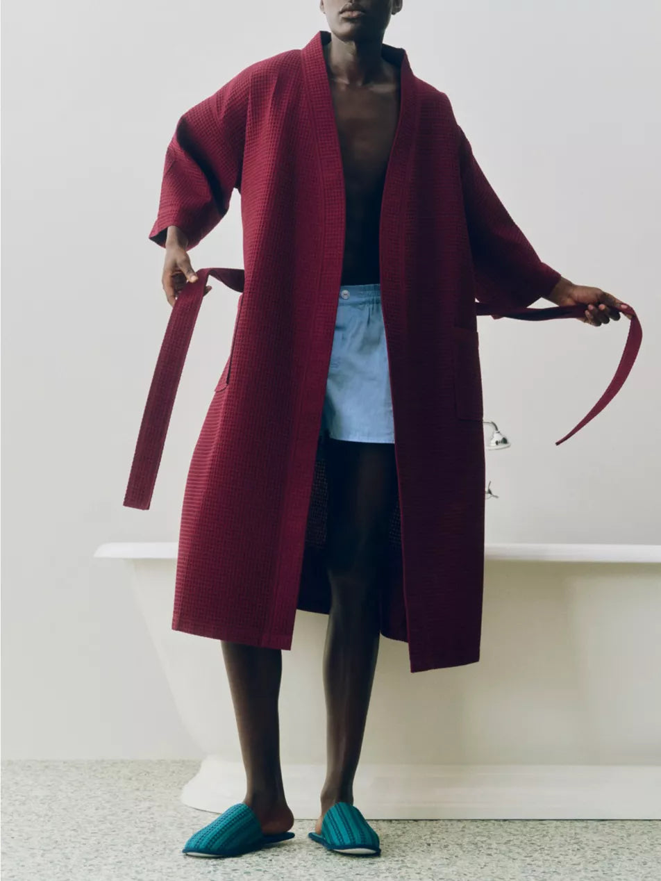 Hay Cotton Waffle Bathrobe in Solid Colours