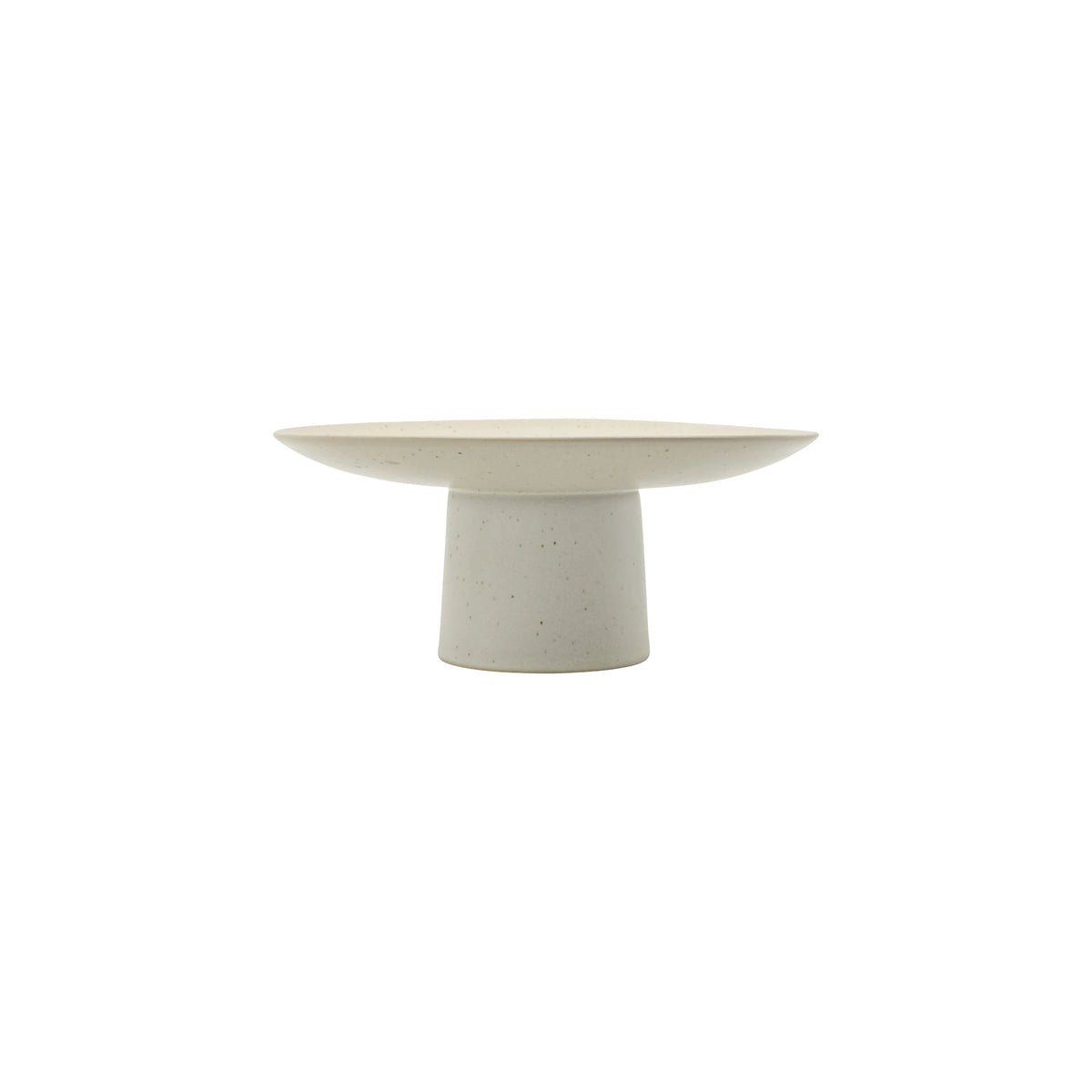 House Doctor Serve Stoneware Cake Dish/Stand in Off-white
