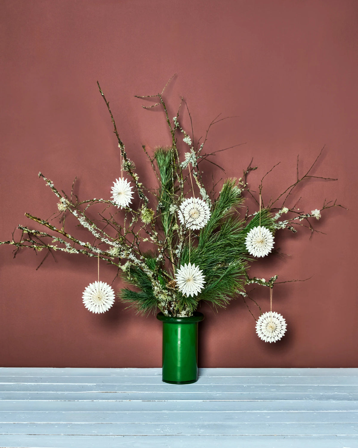 House Doctor Set of 6 Stelle Paper Hanging Ornaments
