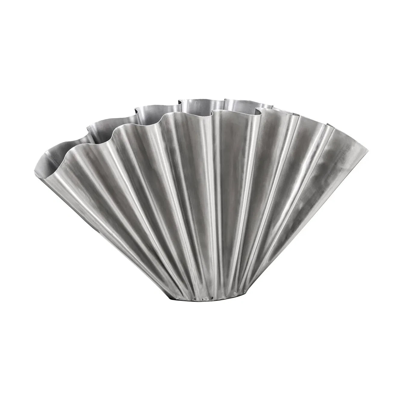 House Doctor Flood Fan Vase in Brushed Silver - Lifestory