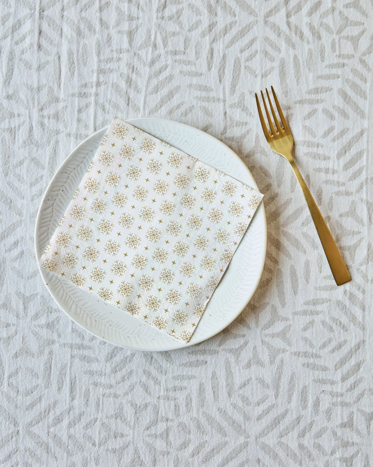 Paper Napkins in Gold Snowflake - Pack of 40 by House Doctor