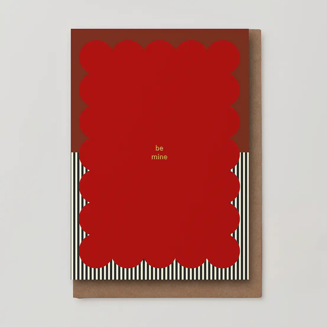'Be Mine' Red Scallop Card | Blank | by Kinshipped - Lifestory