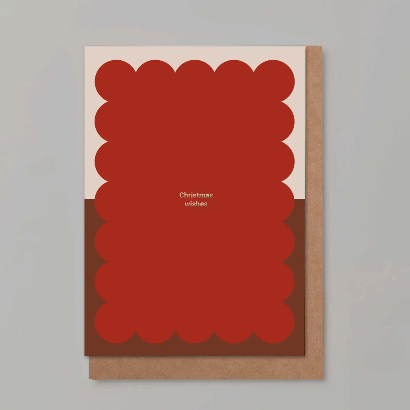 'Christmas Wishes' Red Scallop Card - Pack of 6 | Blank | by Kinshipped - Lifestory