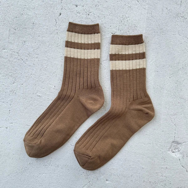 Her Socks - Varsity | Toffee | by Le Bon Shoppe - Lifestory