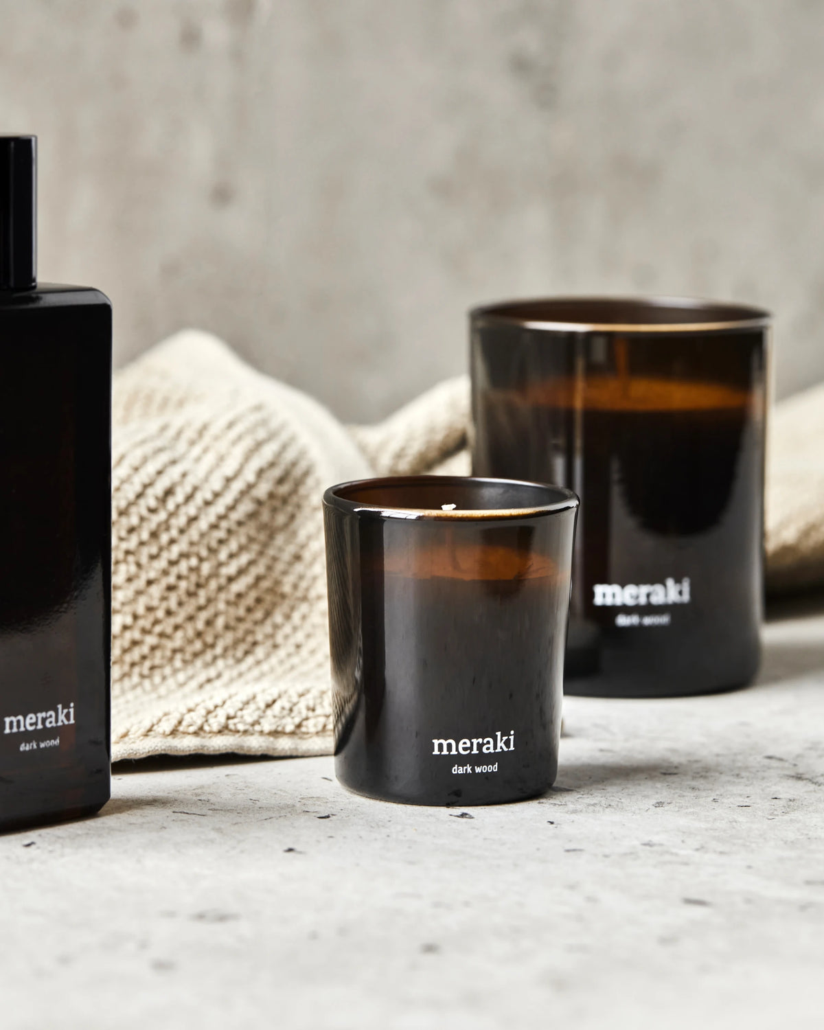 Meraki Small Scented Candle Set of 2 (15 Hour Burn) - Dark Wood