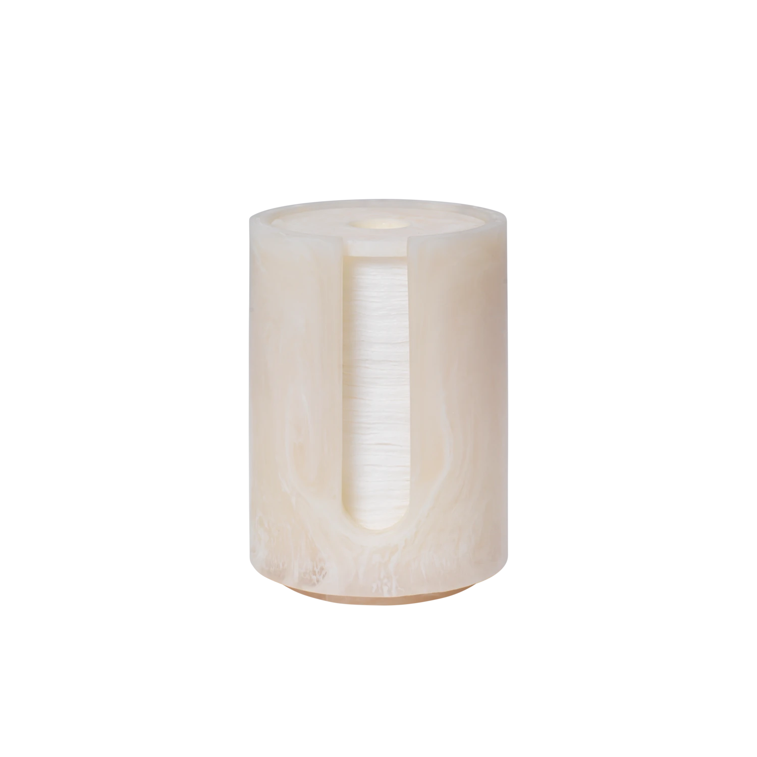 Ferm Living 'Mist' Cotton Pad Holder in Pearl Marbled Resin | Lifestory
