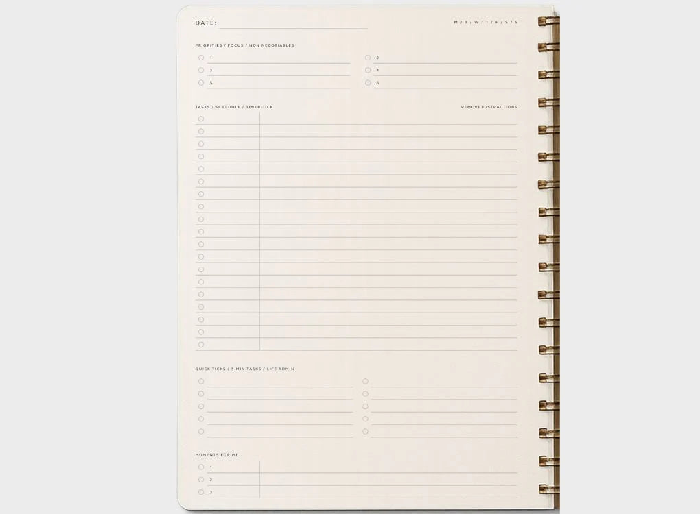 Moxon B5 Form Lined Wire-Bound Daily Planner - Lifestory