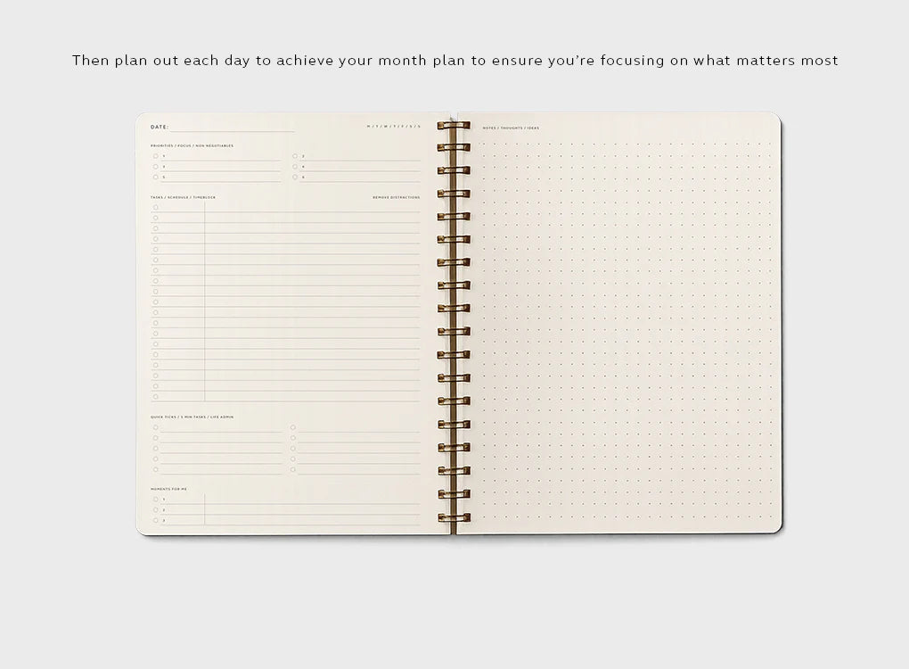 Moxon B5 Form Lined Wire-Bound Daily Planner - Lifestory