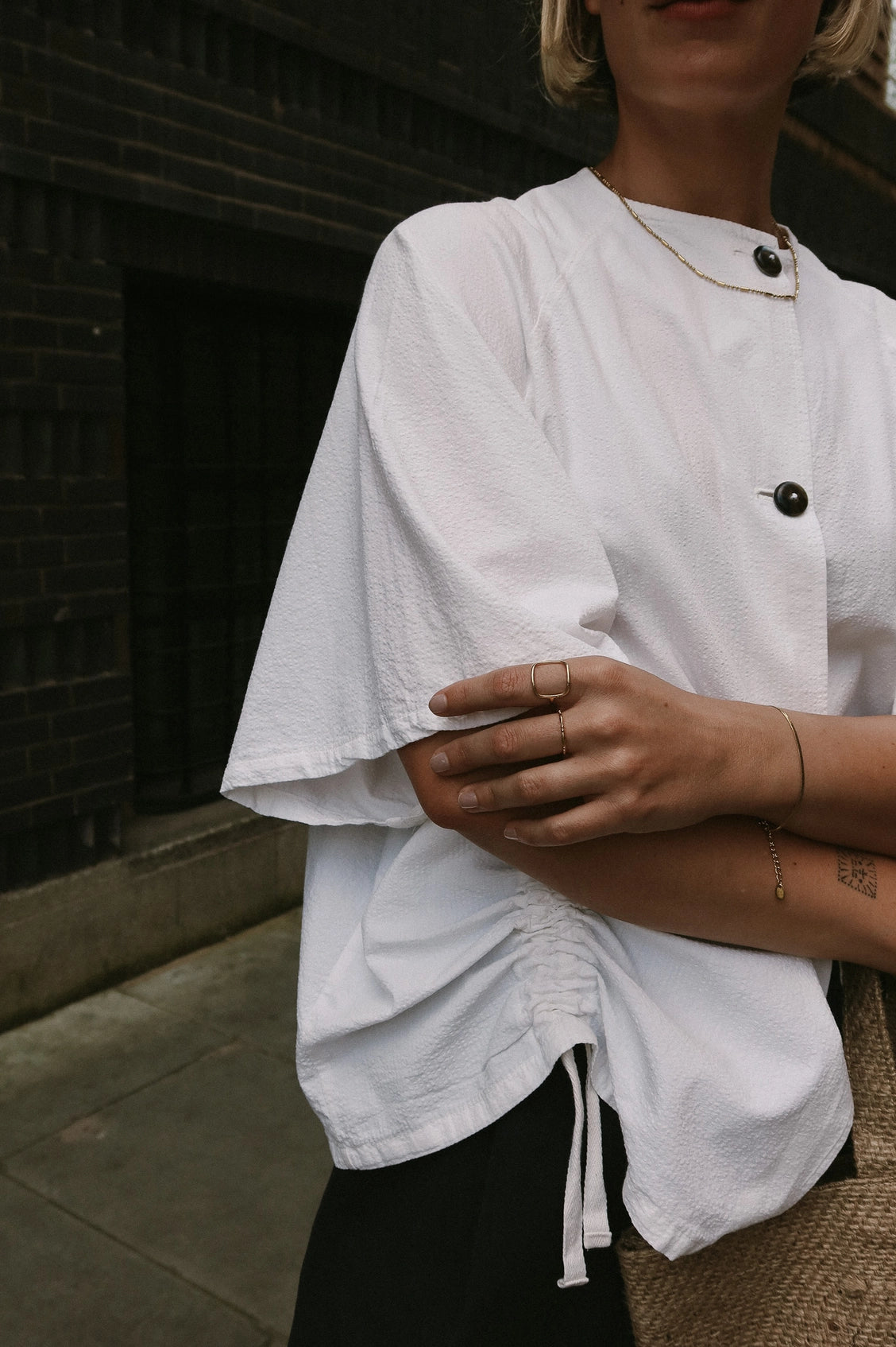 Open Square Ring - Water Resistant Gold Plating by Nordic Muse