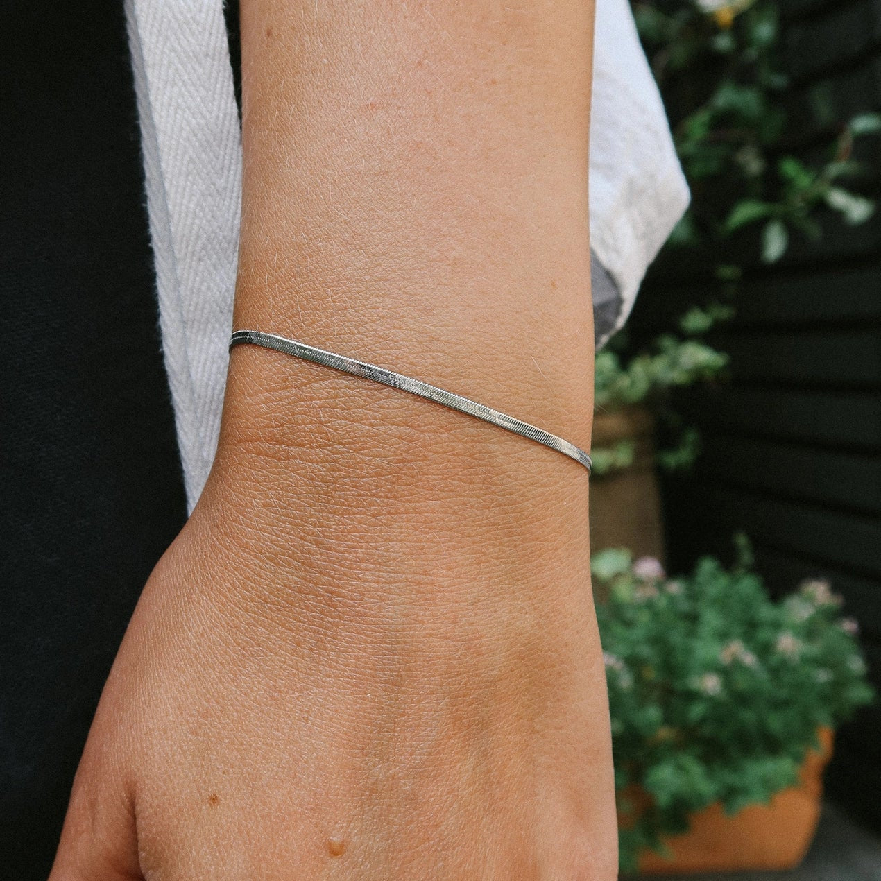 Slim Snake Chain Bracelet - Water Resistant Gold or Silver Plating by Nordic Muse