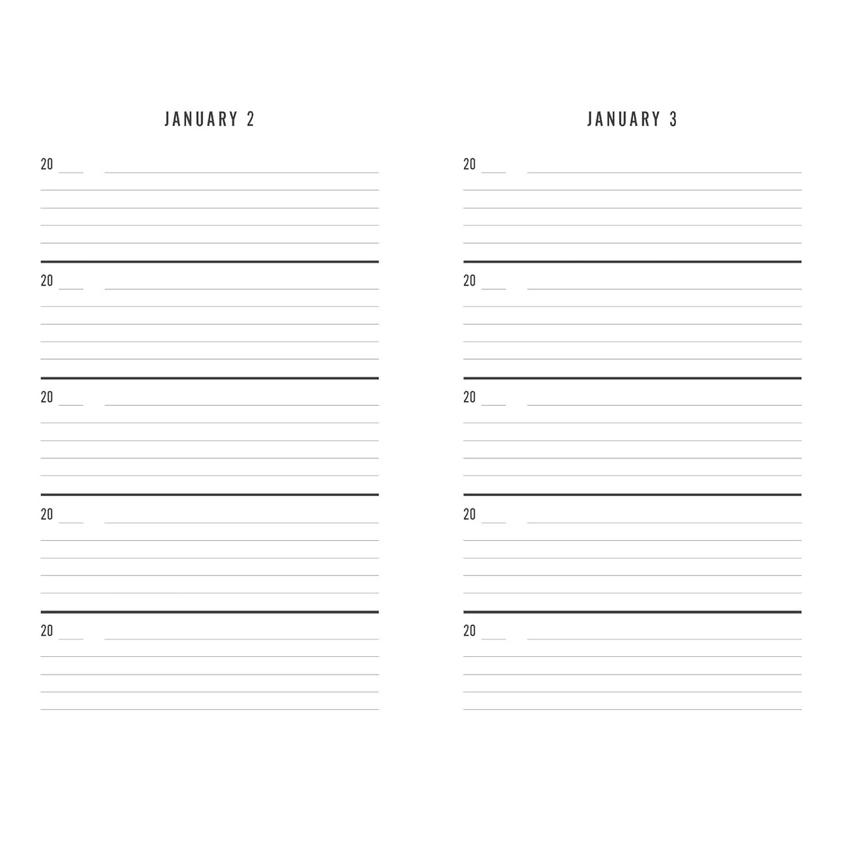 One Line a Day - Five Year Planner / Diary / Journal | 2 Colours