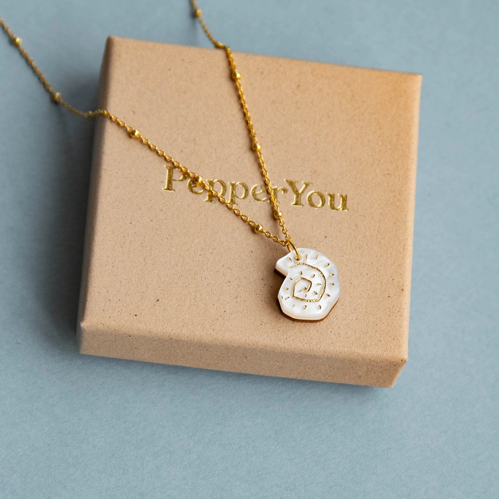 Pepper You Acrylic & Wood Shell Hoop Necklace - Lifestory