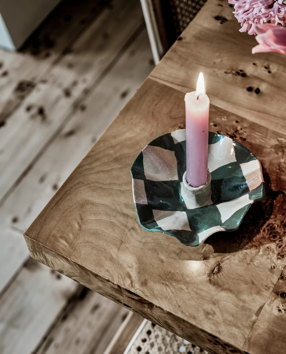 Rosie Gore Wavy Check Candle Holders in Various Colours - Lifestory
