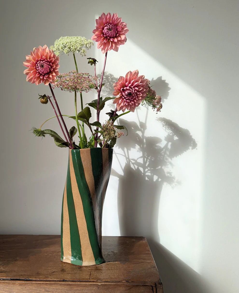 Rosie Gore Stripe Twist Vase in Various Colours - Lifestory