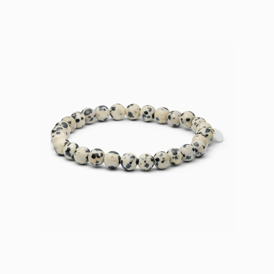 Soï Copenhagen essential Dalmatian Jasper stretch bracelet