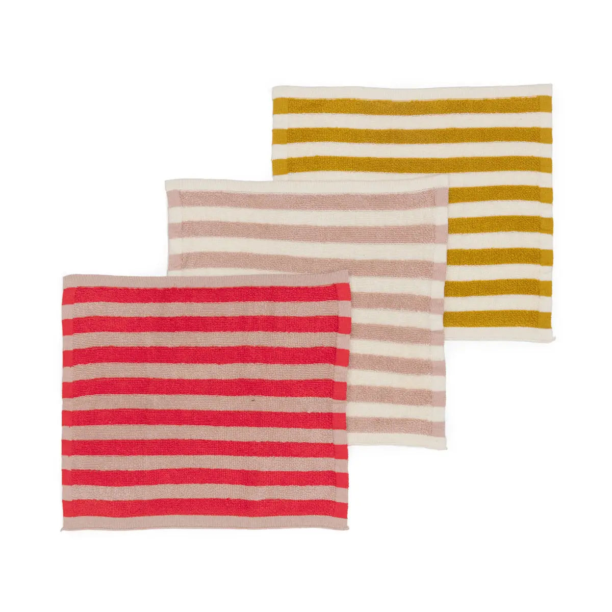 Sophie Home Reusable Striped Terry Washcloths - Set of 3 - Lifestory