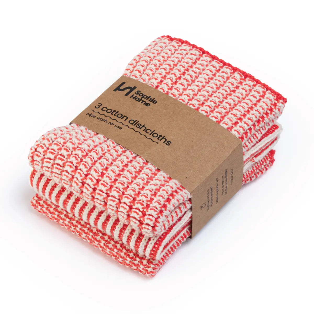 Sophie Home Reusable Cotton Textured Dish Cloths - Set of 3 - Lifestory