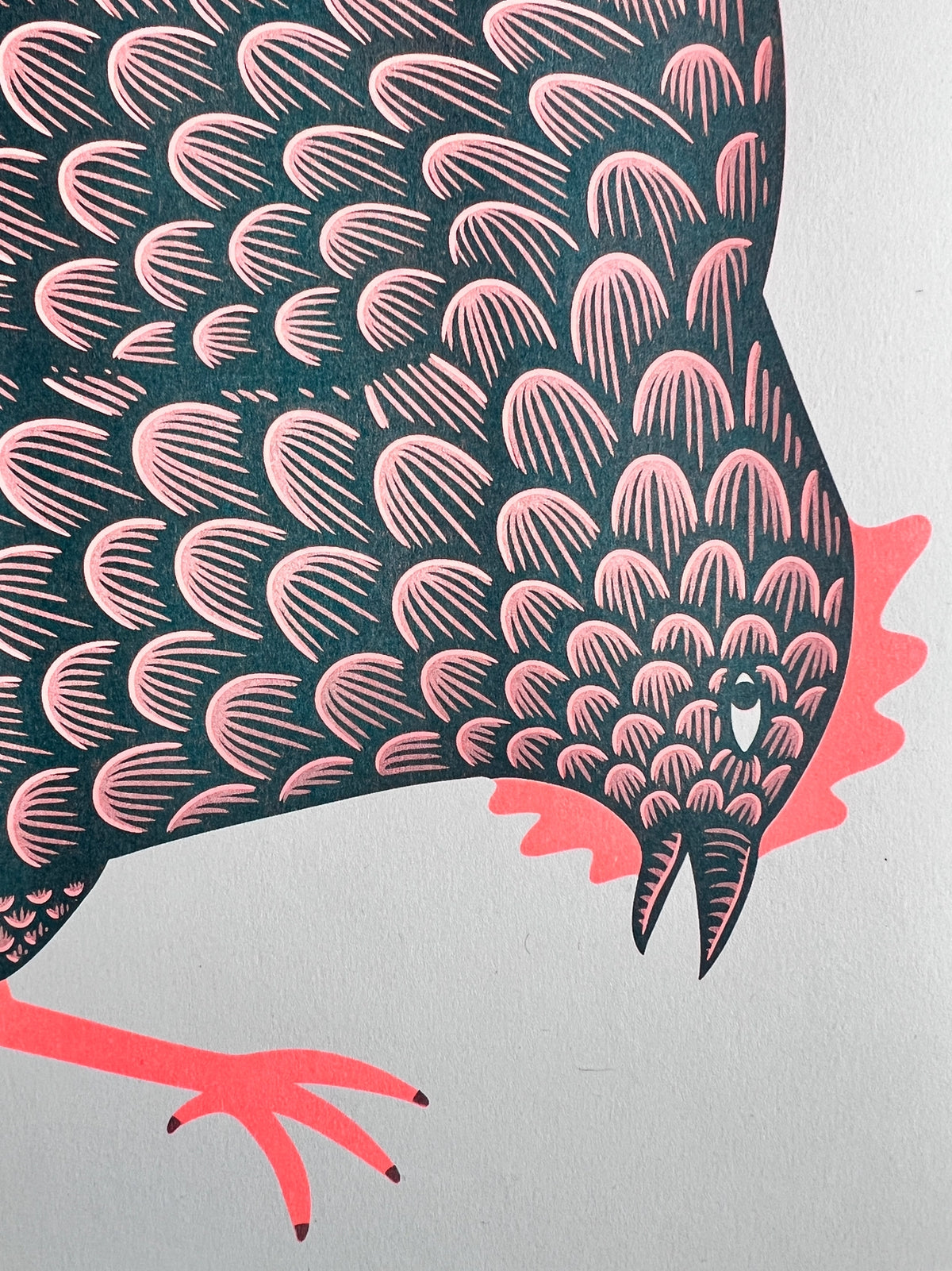 "The Plot Chickens" Unframed A3 Riso Print by Strangford