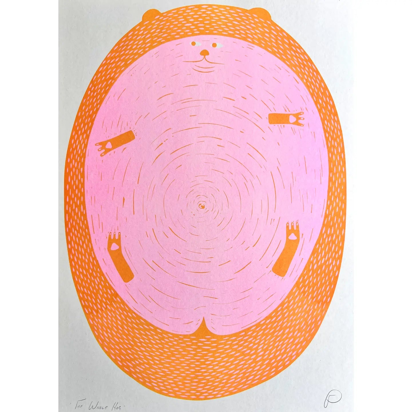 "The Whole Hog" Unframed A3 Riso Print by Strangford