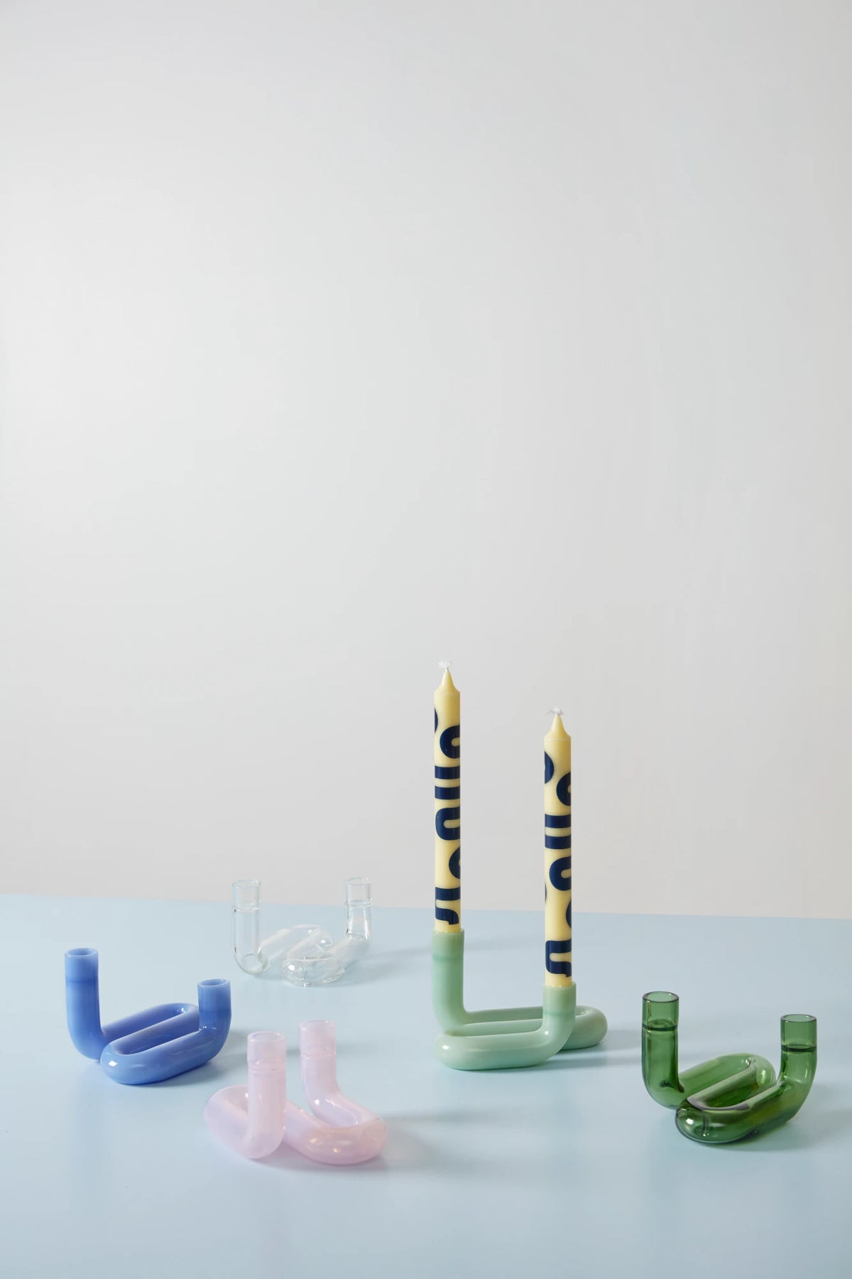 Studio About Wave Candle Holder, Milky Rose