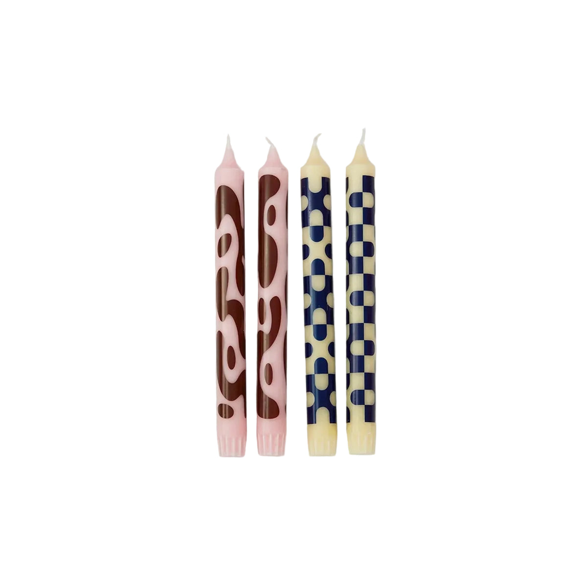 Studio About Taper Candles, Set of 4 in rose and yellow
