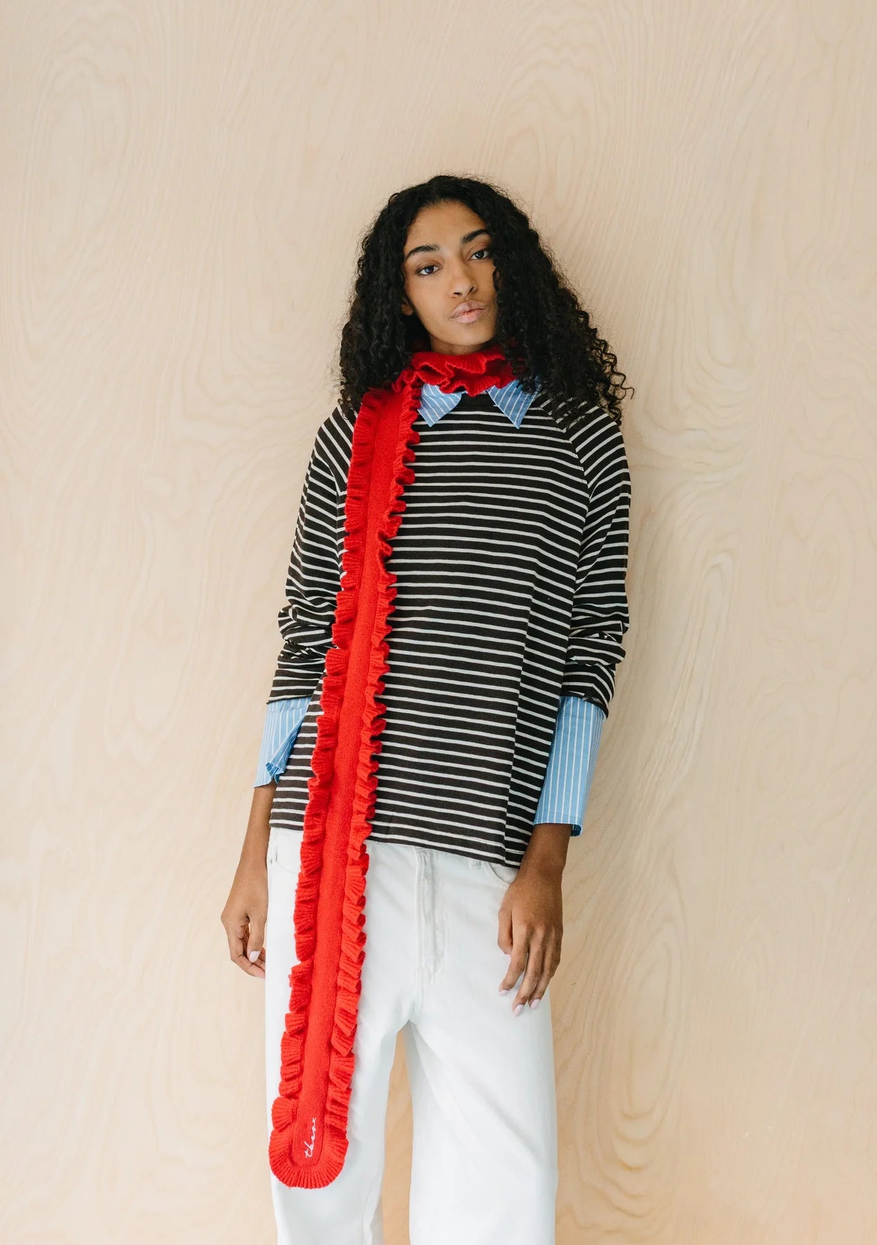 TBCo Merino Wool Skinny Ruffle Scarf in Various Colours - Lifestory
