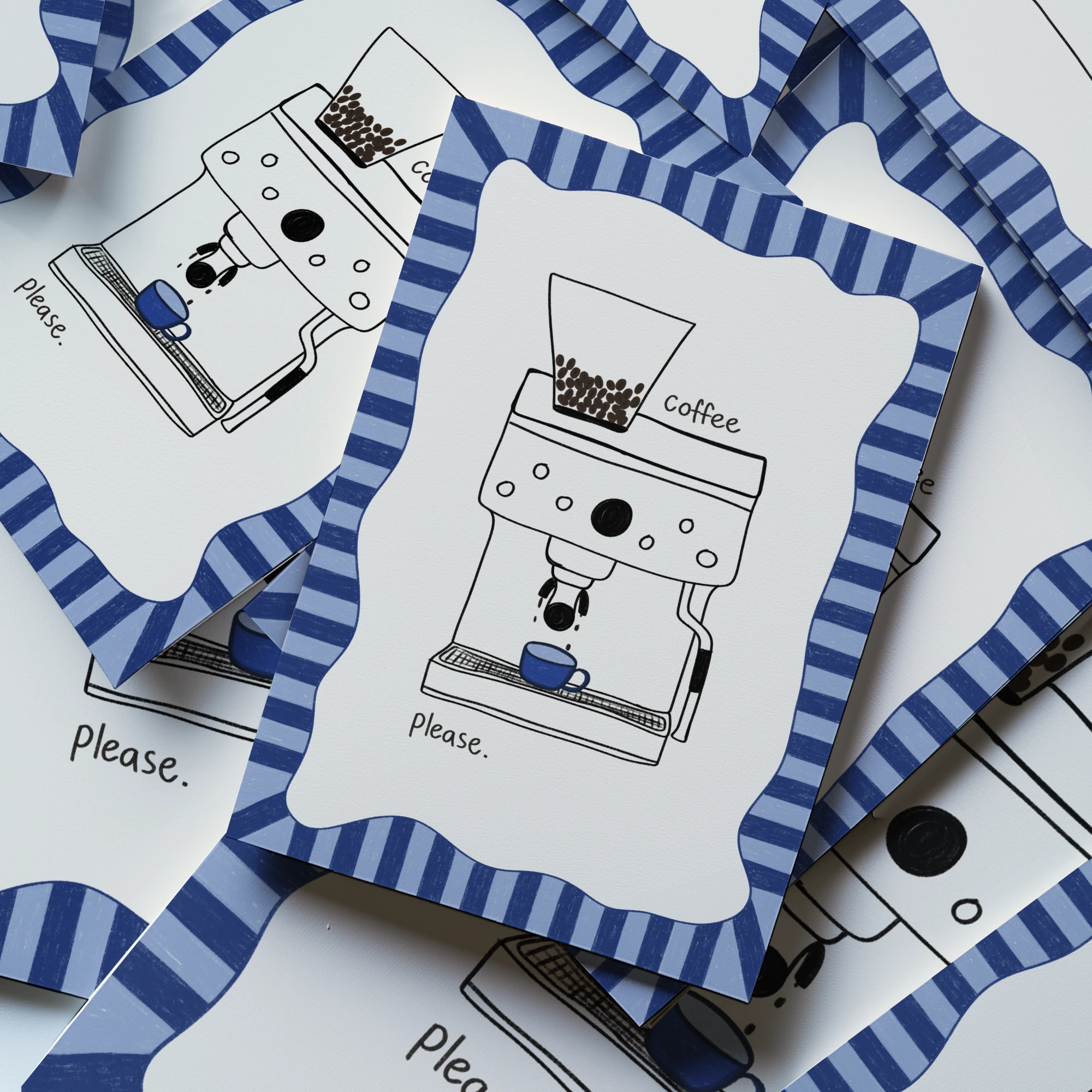Tecari Designs 'Coffee Please' A4 Unframed Print