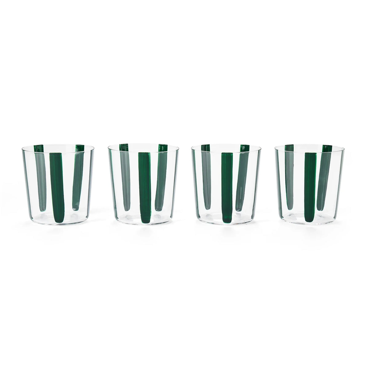 Nova Stripe Low Glass Tumbler Set of 4 by The Conran Shop
