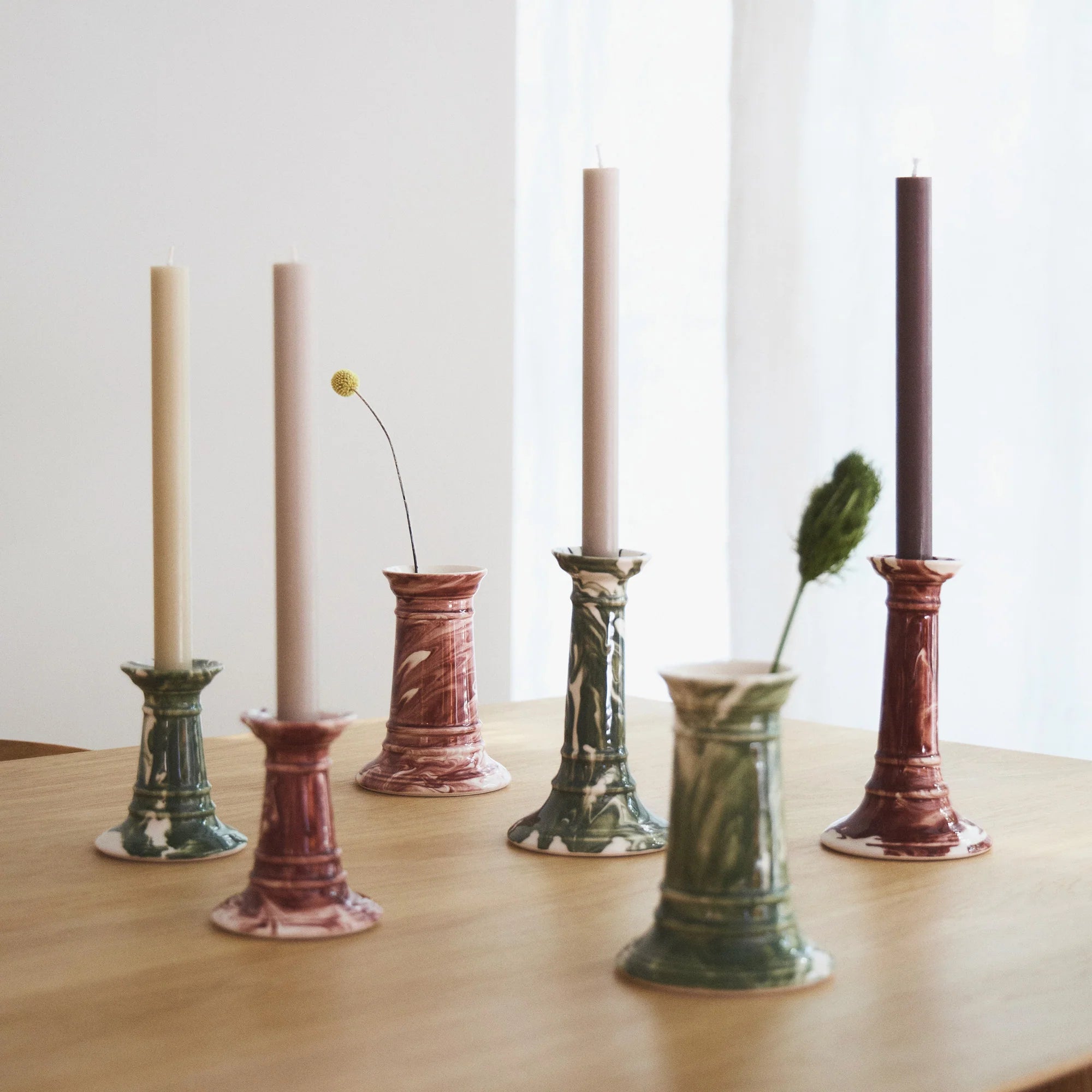 Wardour Stubby Candle Holder in Marbled Earthenware by The Conran Shop - Lifestory