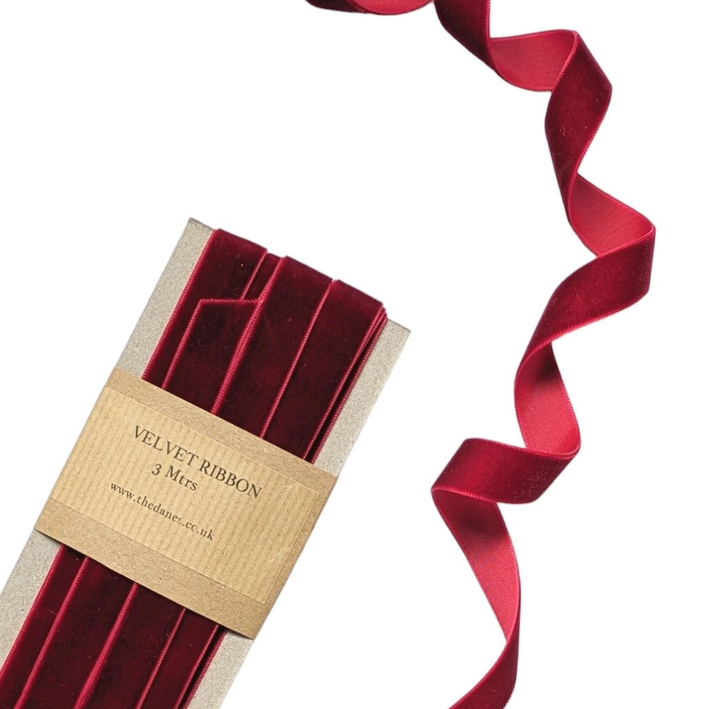 Luxury Velvet Ribbon (3m x 16mm) in Various Colours - Lifestory