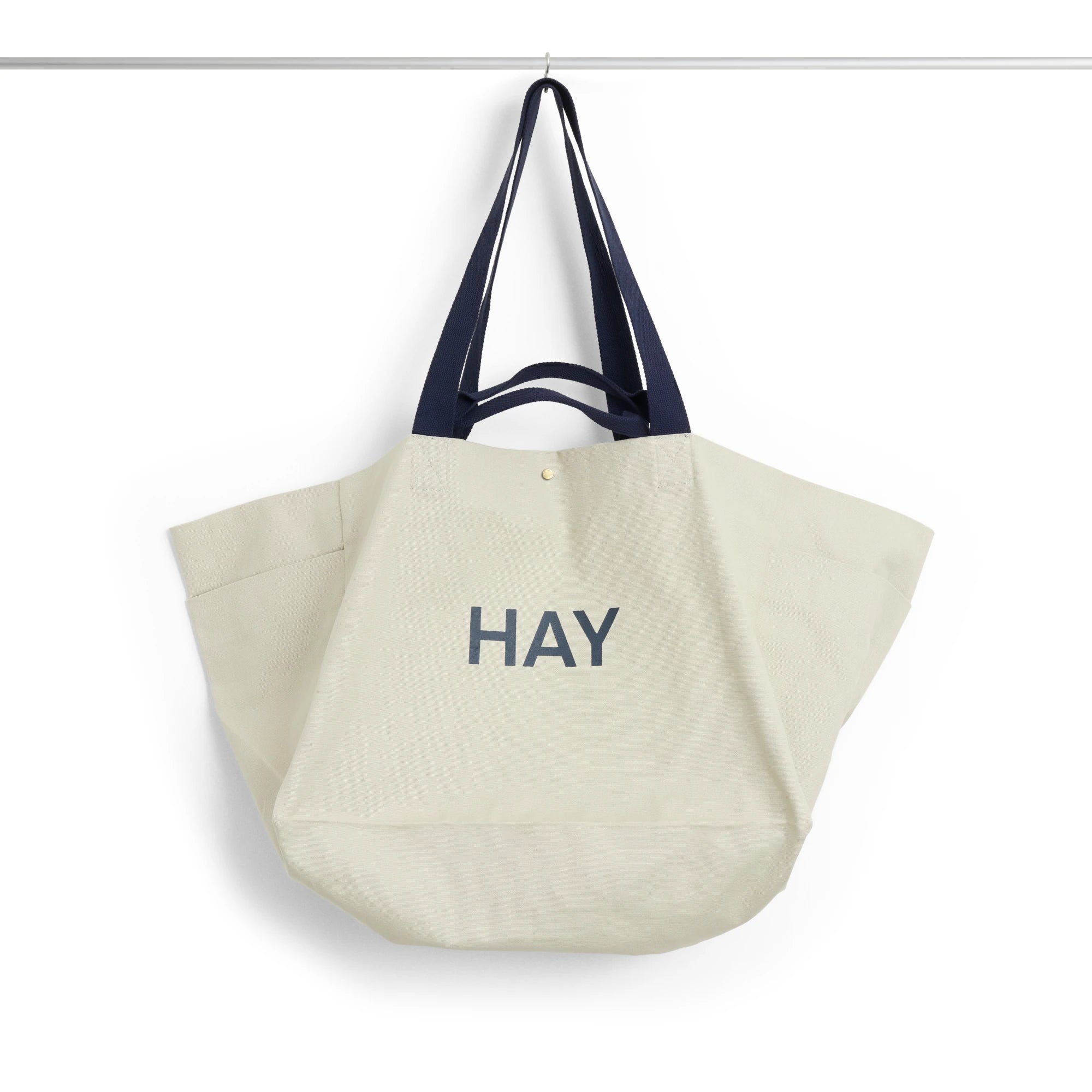 HAY Organic Cotton Large Weekend Bag with Popper in Grey