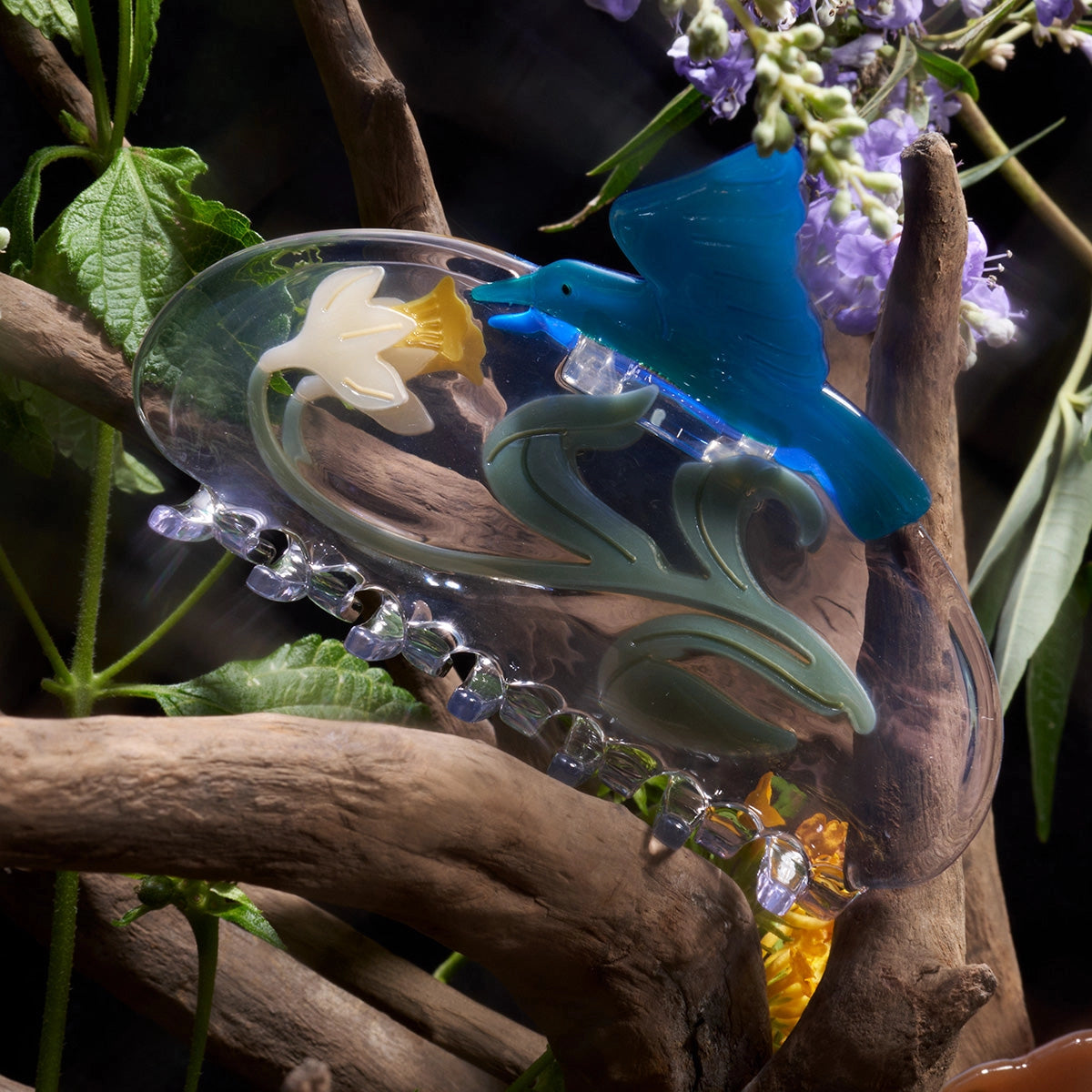 Winona Irene Narcissus & Hummingbird Acetate Hair Claw