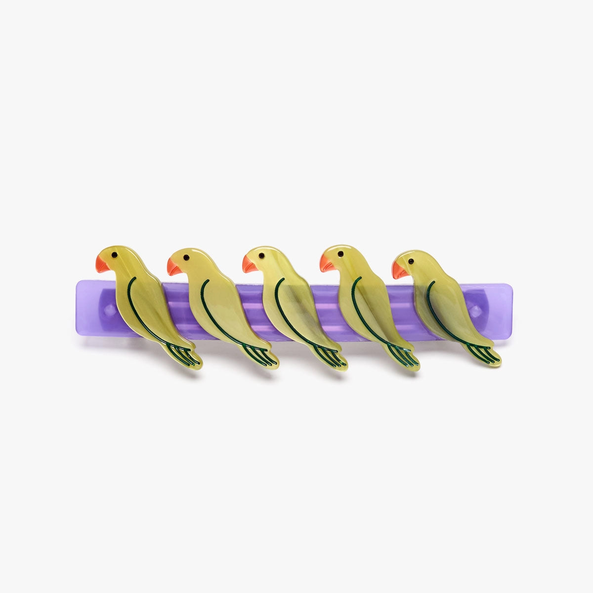 Winona Irene Green Pasadena Parrots French Barrette Hair Clip