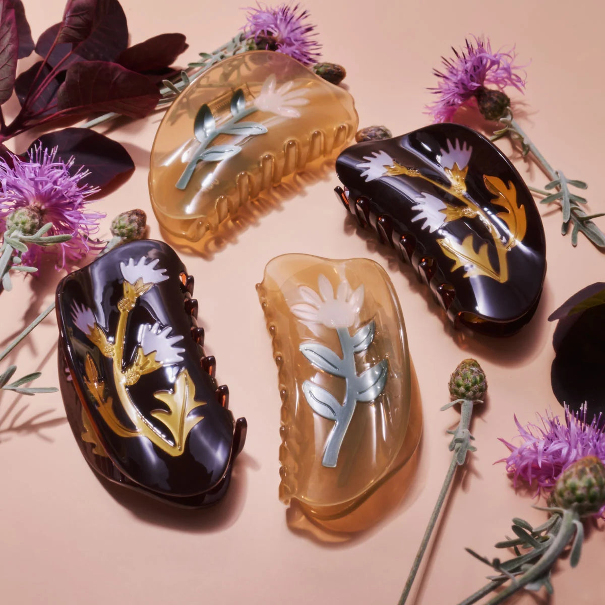 Winona Irene Thistle Flower Acetate Hair Claw