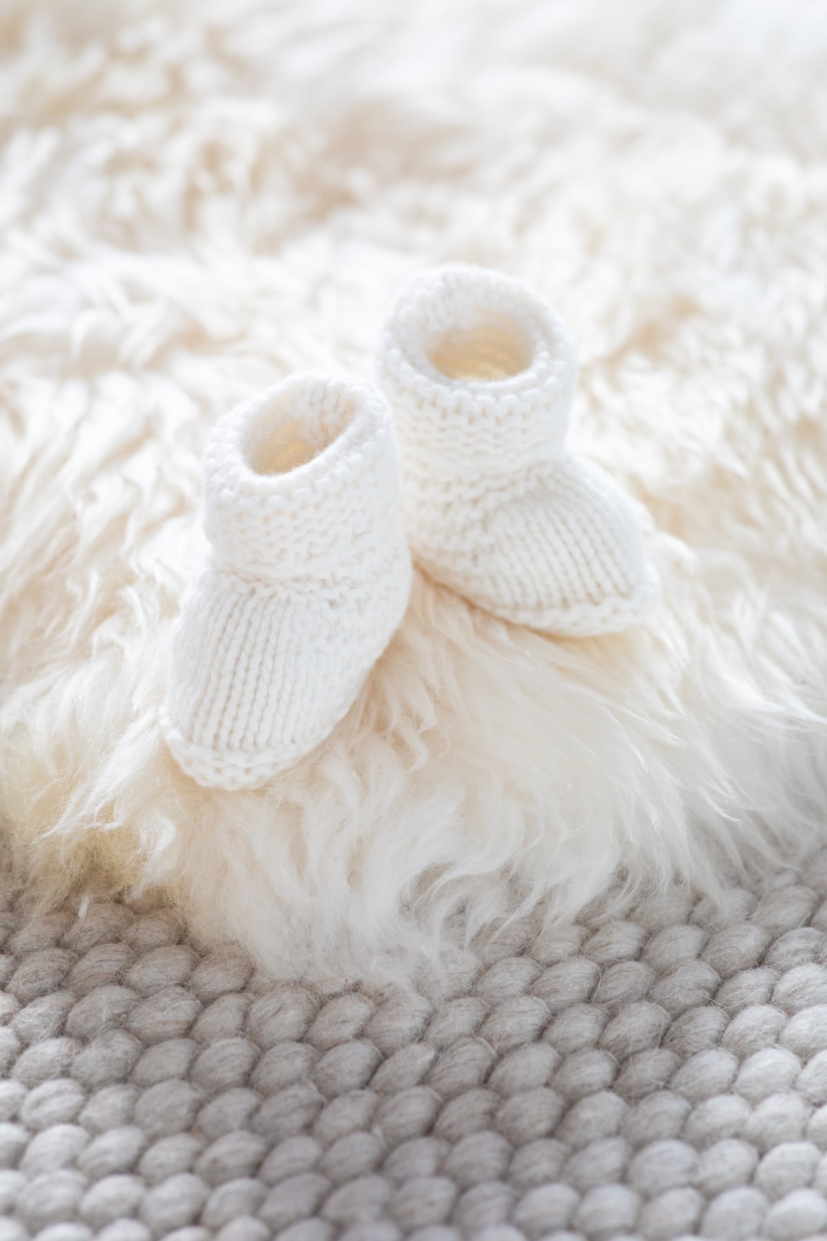 Yoko Wool Baby Booties in Natural Cashmere & Merino