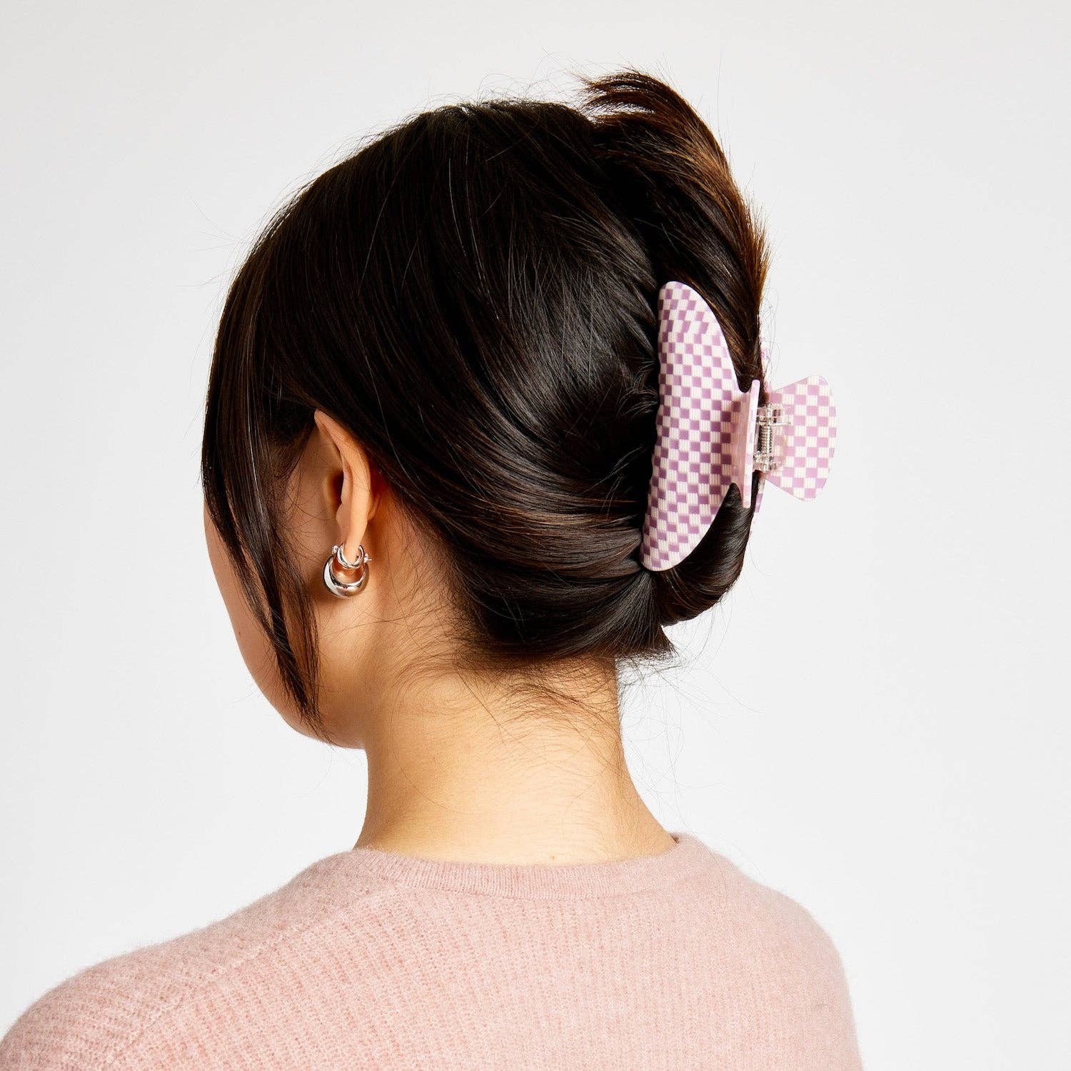CHUNKS Baby Dolly Hair Claw in Shortcake being worn by a model with dark brown hair in a full up do
