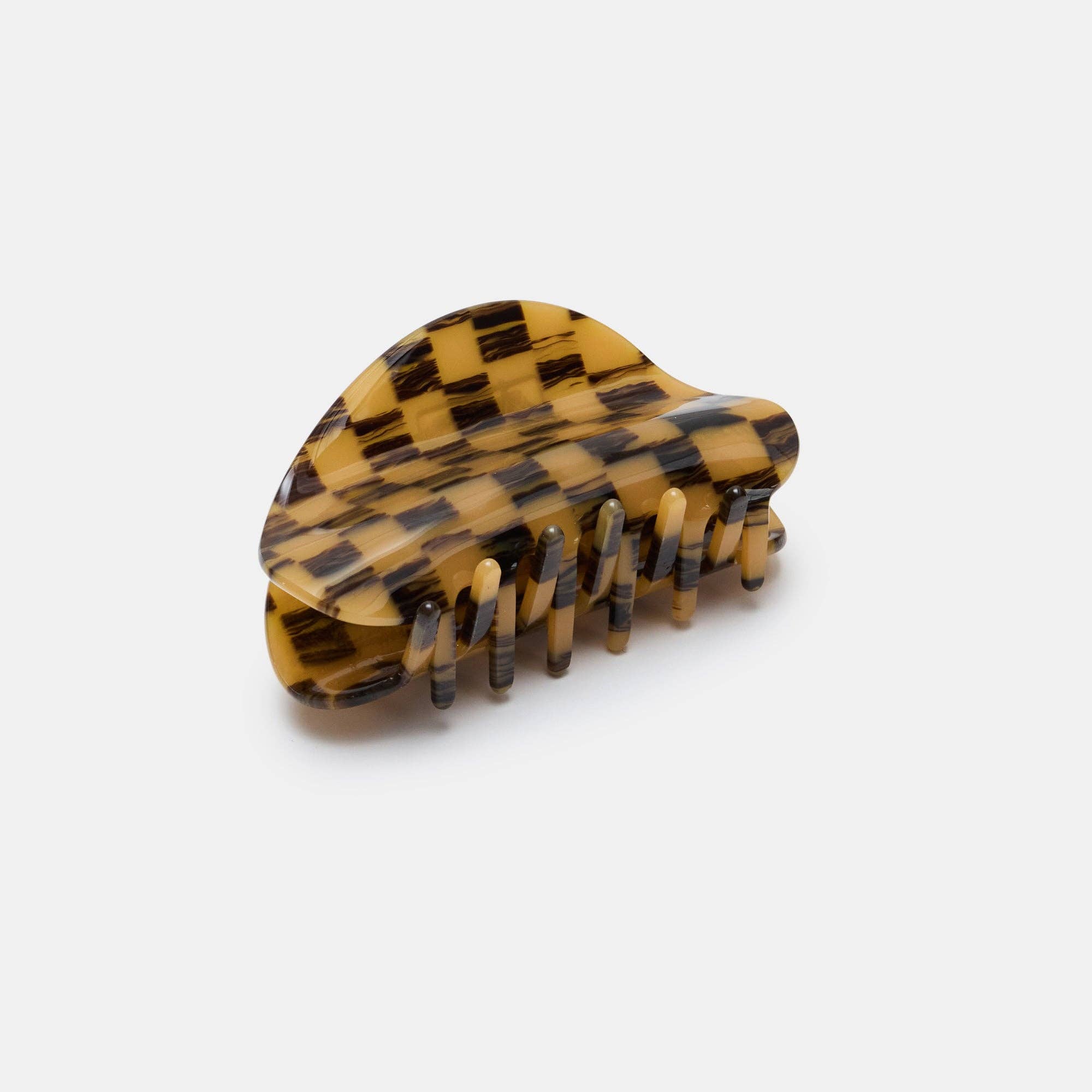 CHUNKS Checker Hair Claw in Mocha 
