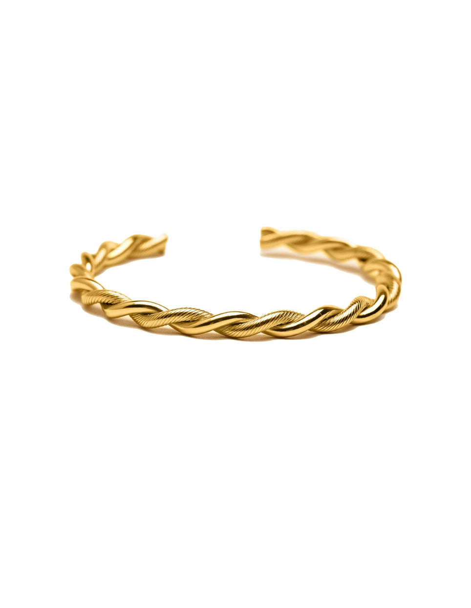 Twist Cuff Bangle - Water Resistant Gold Plating by Nordic Muse - Lifestory