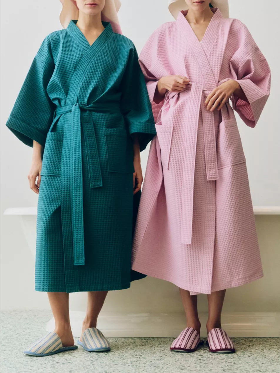 Hay Cotton Waffle Bathrobe in Solid Colours