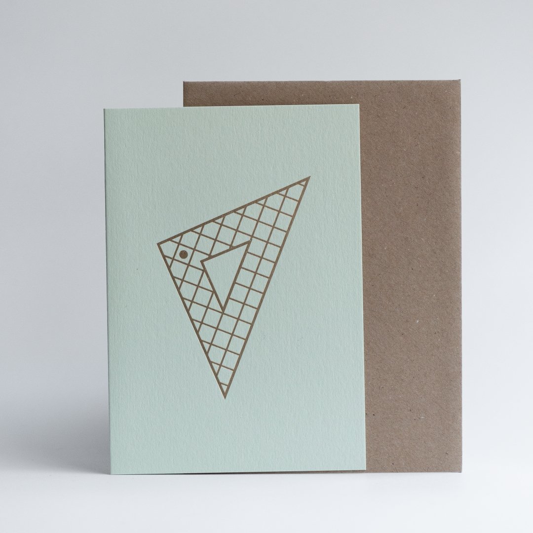 Set Square Ruler Card Mint/Brass by ola - Lifestory