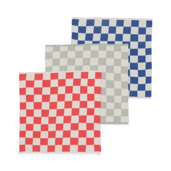 Sophie Home Reusable Cotton Checked Dish Cloths - Set of 3 - Lifestory